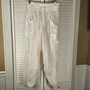 KEYS Athleta X Alicia Keys Cream High Waist Utility Cargo Pants 2
